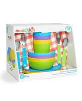 Munchkin 16 Piece Toddler Dining Set, Includes Plates, Bowls, Cups, Forks and Spoons