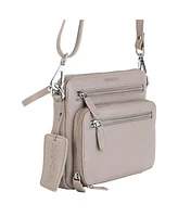 Mancini Pebbled Collection Valerie Leather Mini Crossbody Bag