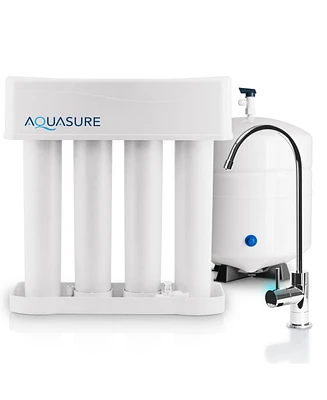 Aquasure Premier Pro Series | 4-Stage Reverse Osmosis Water Filtration System with Led Faucet, 100 Gpd