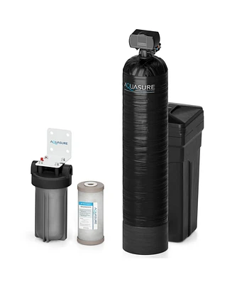 Aquasure Harmony Series | 64,000 Grains Water Softener with 10" Sediment/Carbon/Zinc Triple Purpose Whole House Water Filter