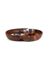 Nambe Yin Yang Chip and Dip Set, 4 Pieces