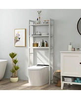 Costway Over-The-Toilet Storage Shelf Space Saving Metal Bathroom Organizer Hooks