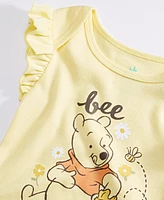 Disney Baby Girls Winnie-the-Pooh Bee Kind Bodysuit & Shorts, 2 Piece Set
