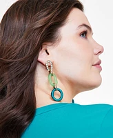 I.n.c. International Concepts Gold-Tone Pave, Color & Ribbon-Wrapped Chain Link Statement Earrings, Created for Macy's