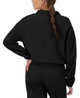 Champion Women's Campus-Pique Quarter-Zip Stand-Collar Top