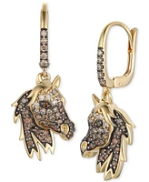 Le Vian Chocolate Ombre Diamond & Chocolate Diamond Horse Drop Earrings (3/4 ct. t.w.) in 14k Gold