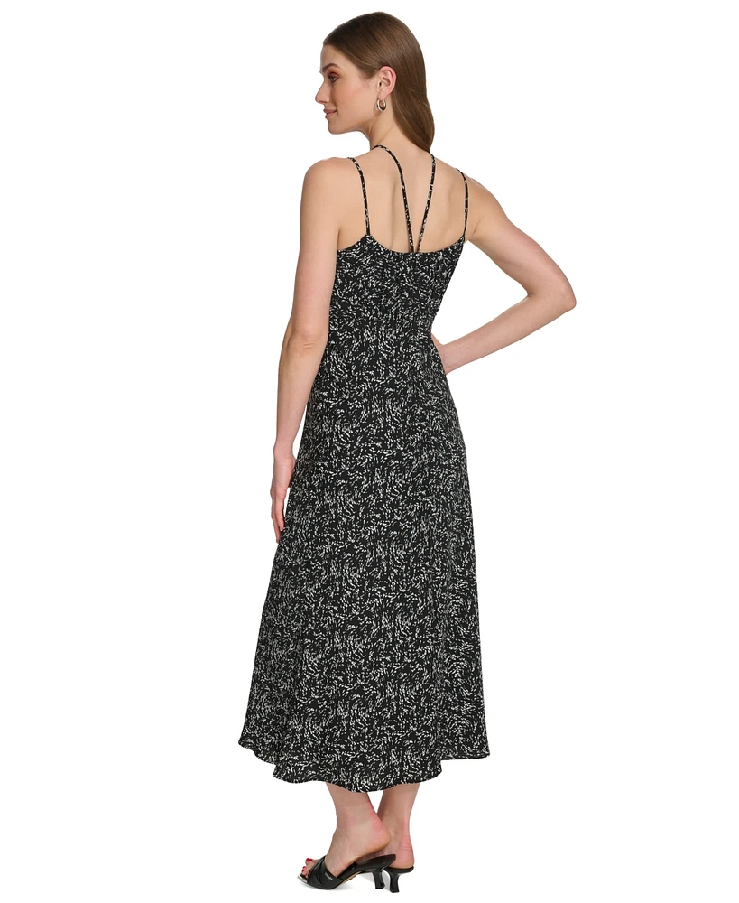 Dkny Women's Printed Strappy Sleeveless Midi Dress