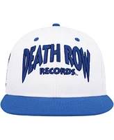 Men's White, Blue Death Row Records Paisley Snapback Hat