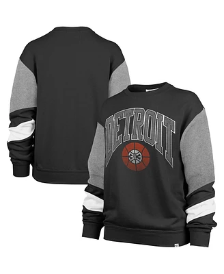 Women's '47 Brand Black Detroit Pistons 2023/24 City Edition Nova Crew Sweatshirt