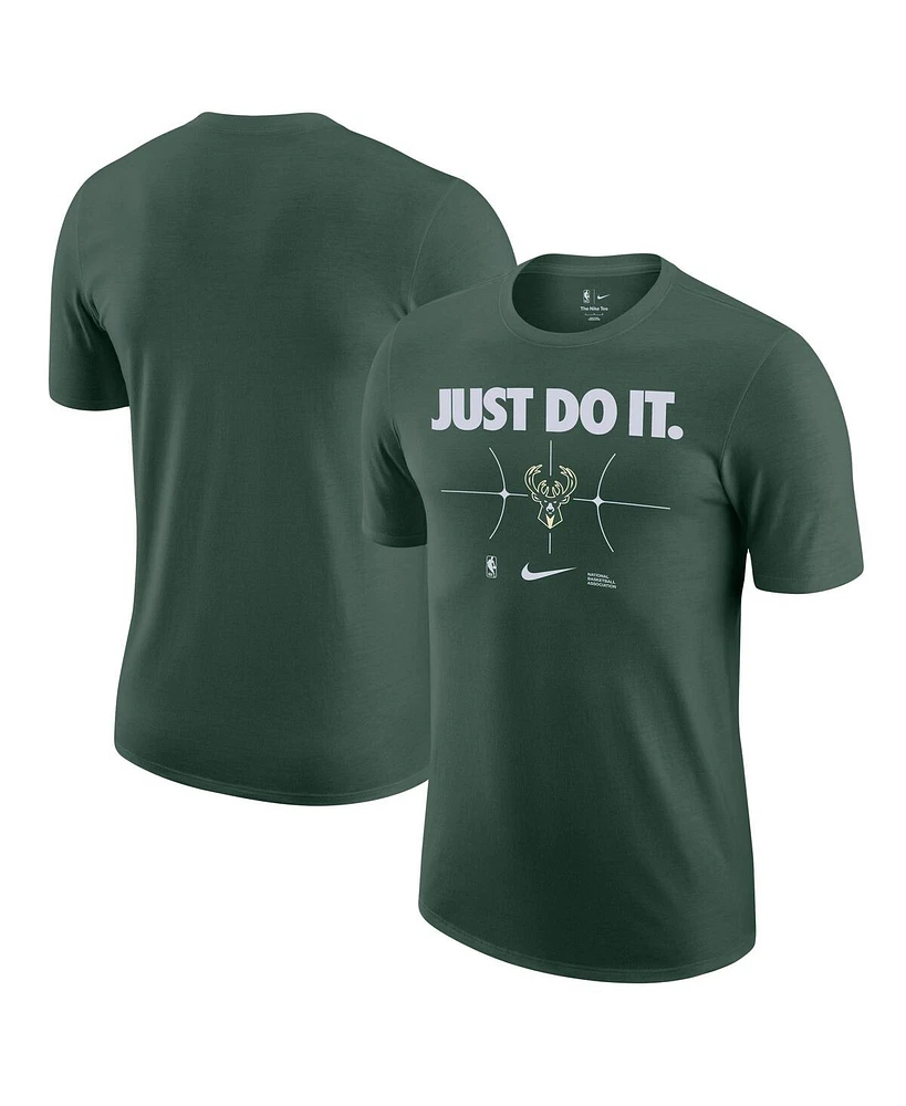 Men's Nike Hunter Green Milwaukee Bucks Just Do It T-shirt