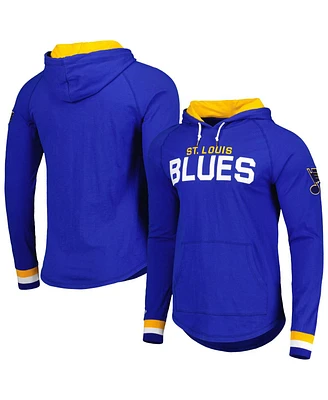 Men's Mitchell & Ness Blue St. Louis Blues Legendary Slub Hoodie Long Sleeve T-shirt