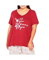 Plus Dreams Grow Short Sleeve Sleep Top