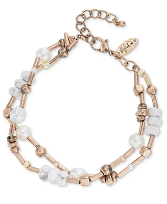 Style & Co Mixed Bead Stone Double-Row Anklet, Created for Macy's