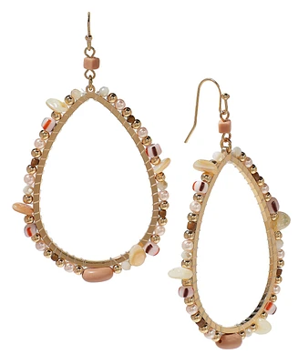 Style & Co Mixed Bead Open Drop Statement Earrings, Created for Macy's