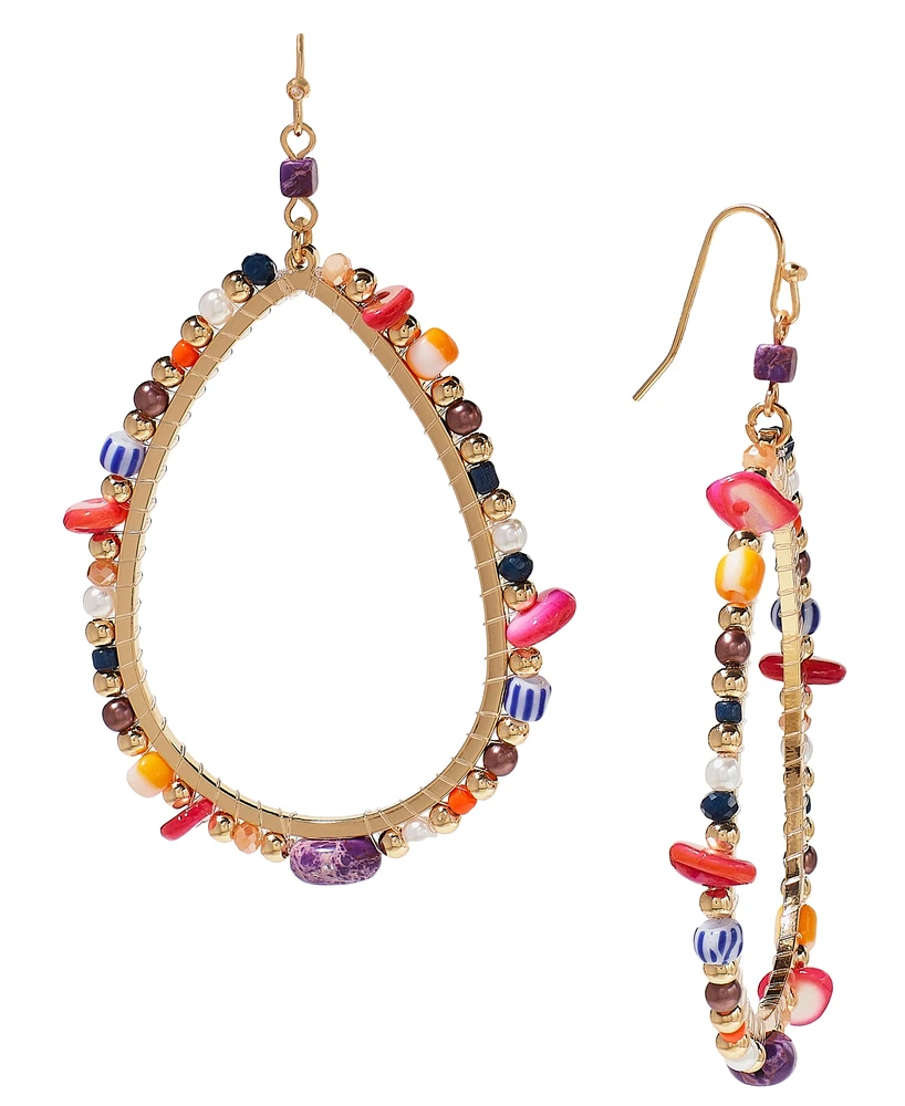 Style & Co Mixed Bead Open Drop Statement Earrings, Created for Macy's