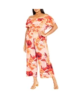 Plus Poppie Print Jumpsuit