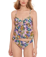 Salt Cove Juniors Flower Burst Bow Tankini Top Hipster Bottoms Created For Macys