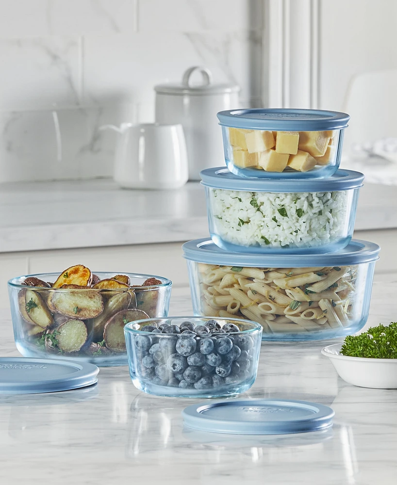 Pyrex Simply Store Tinted 10-Pc Round Storage Set with Plastic Lids