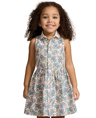 Polo Ralph Lauren Toddler and Little Girls Floral Cotton Oxford Shirtdress