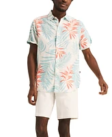 Nautica Men's Leaf Print Short Sleeve Button-Front Shirt