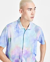 Sun + Stone Men's Bernard Short Sleeve Button-Front Printed Shirt, Created for Macy's