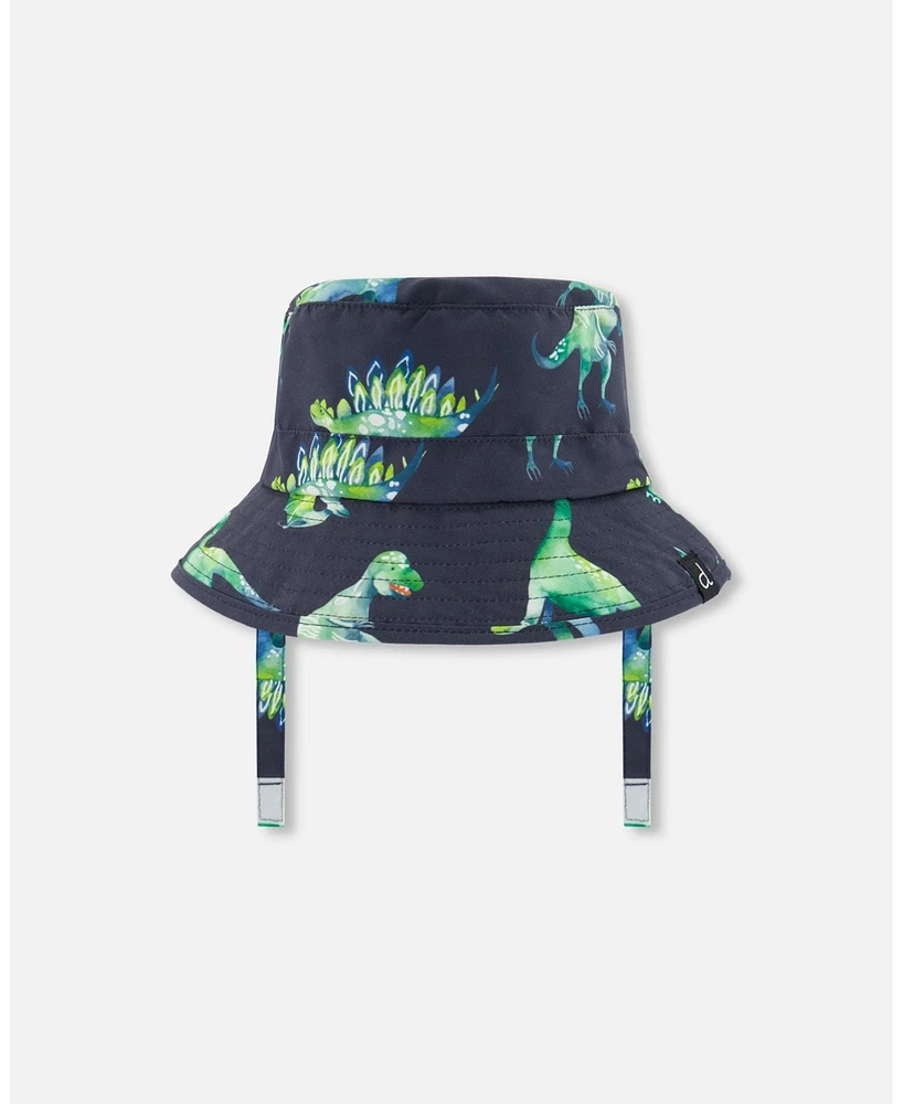 Baby Boy Beach Hat Grey Printed Dinosaurs - Infant