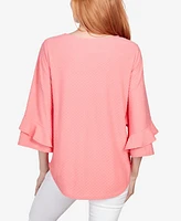 Ruby Rd. Petite Swiss Dot Textured Solid Party Top