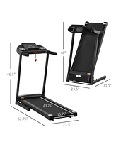 Soozier Folding Treadmill 1.5HP 7.45 Mph Max Speed Electric Motorized Running Jogging Walking Machine w/ 12 Preset Programs and Led Display for Home G