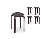 Set of 4 18 Inch Stackable Bentwood Dining Chairs with Round Top
