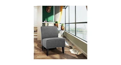 Contemporary Decor Solid Armless Accent Chair-Grey