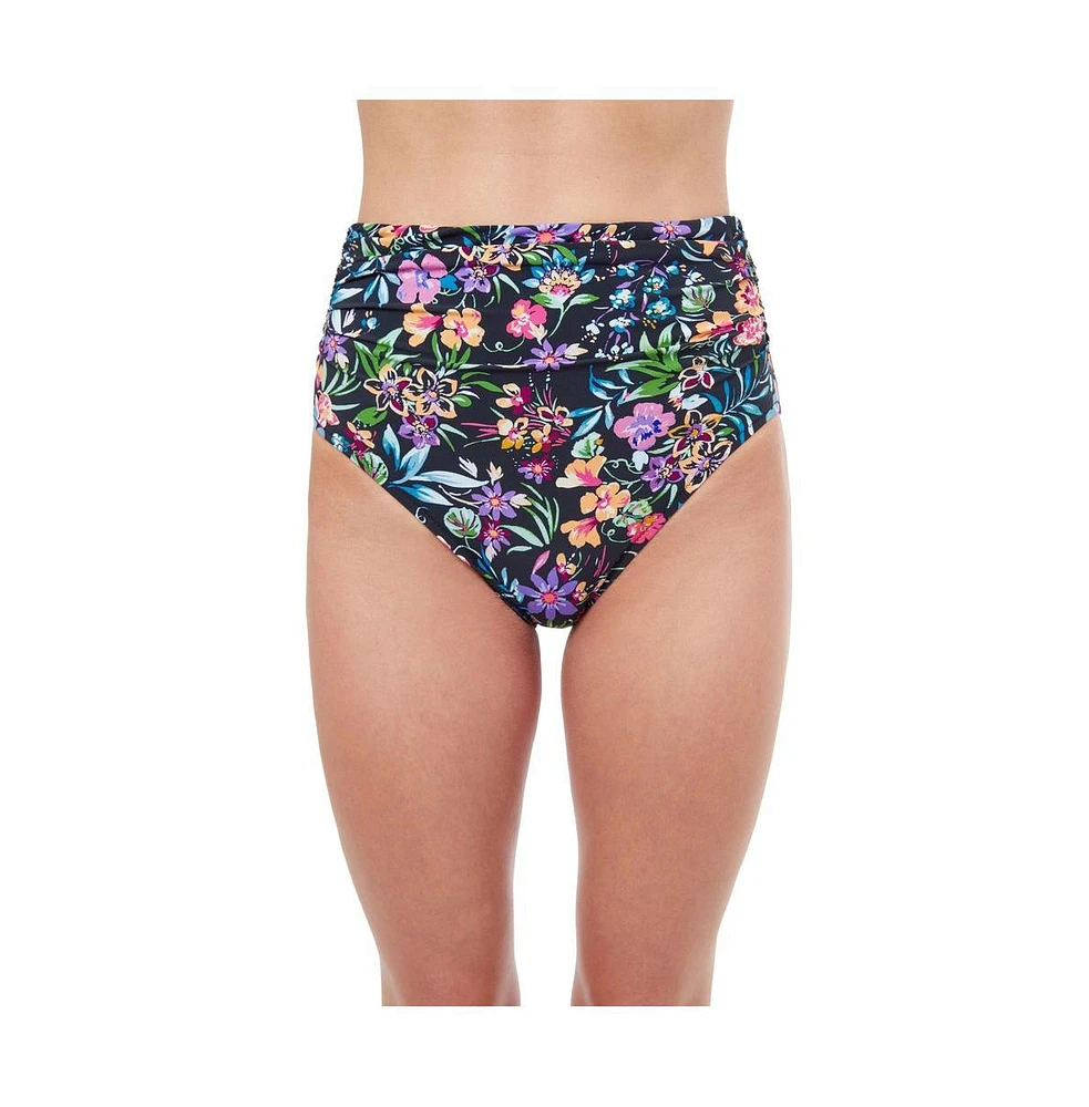 Flora High Waist swim bottom with side shirring