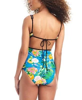 Bar Iii Womens Printed Plunge Tankini Top Shirred Side Hipster Bottoms Created For Macys