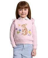 Polo Ralph Lauren Toddler and Little Girls Ruffled Bunny Terry Sweatshirt