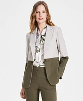 Tahari Asl Women's Peak-Lapel Colorblocked Single-Button Blazer