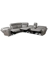 Closeout! Sheeler 6-Pc. Faux Leather Sectional with Power Motion Chairs & 1 Console
