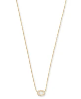 Kendra Scott 14k Gold-Plated Cubic Zirconia & Mother-of-Pearl Mini Pendant Necklace, 15" + 2" extender