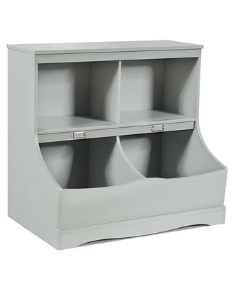 Kids Floor Cabinet Multi-Functional Bookcase