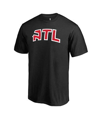 Men's Fanatics Black Atlanta Hawks Alternate Logo T-shirt