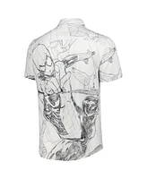 Men's Rsvlts White Spider-Man Web Surfer Kunuflex Button-Down Shirt