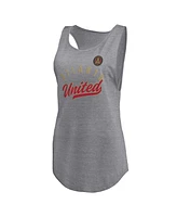 Women's Fanatics Heathered Gray Atlanta United Fc Quality Time Open Scoop Neck Tri-Blend Tank Top