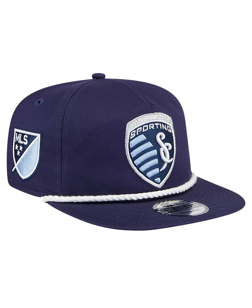 Men's New Era Navy Sporting Kansas City The Golfer Kickoff Collection Adjustable Hat