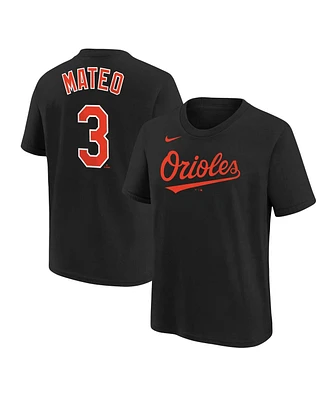 Big Boys Nike Jorge Mateo Black Baltimore Orioles Player Name and Number T-shirt