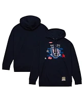 Men's Mitchell & Ness x Tats Cru Navy New Jersey Nets Hardwood Classics Brick Pullover Hoodie