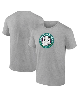 Men's Fanatics Heather Gray Anaheim Ducks Alternate Logo T-shirt