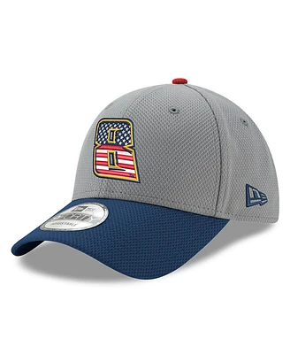 Men's New Era Gray, Navy Kyle Busch Salute 9FORTY Adjustable Hat