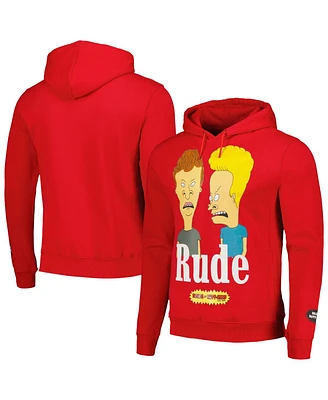 Men's and Women's Freeze Max Red Beavis Butt-Head Rude Pullover Hoodie