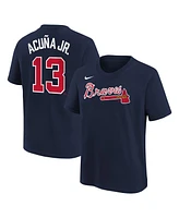 Big Boys Nike Ronald Acuna Jr. Navy Atlanta Braves Home Player Name and Number T-shirt