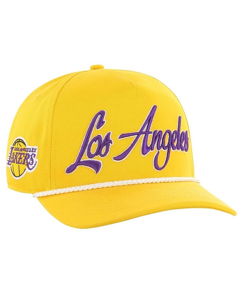 Men's '47 Brand Gold Los Angeles Lakers Overhand Logo Hitch Adjustable Hat