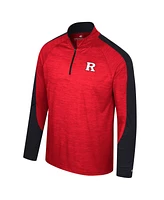 Men's Colosseum Scarlet Rutgers Scarlet Knights Langmore Raglan Quarter-Zip Top