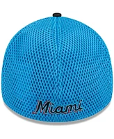 Men's New Era Black Miami Marlins Neo 39THIRTY Flex Hat